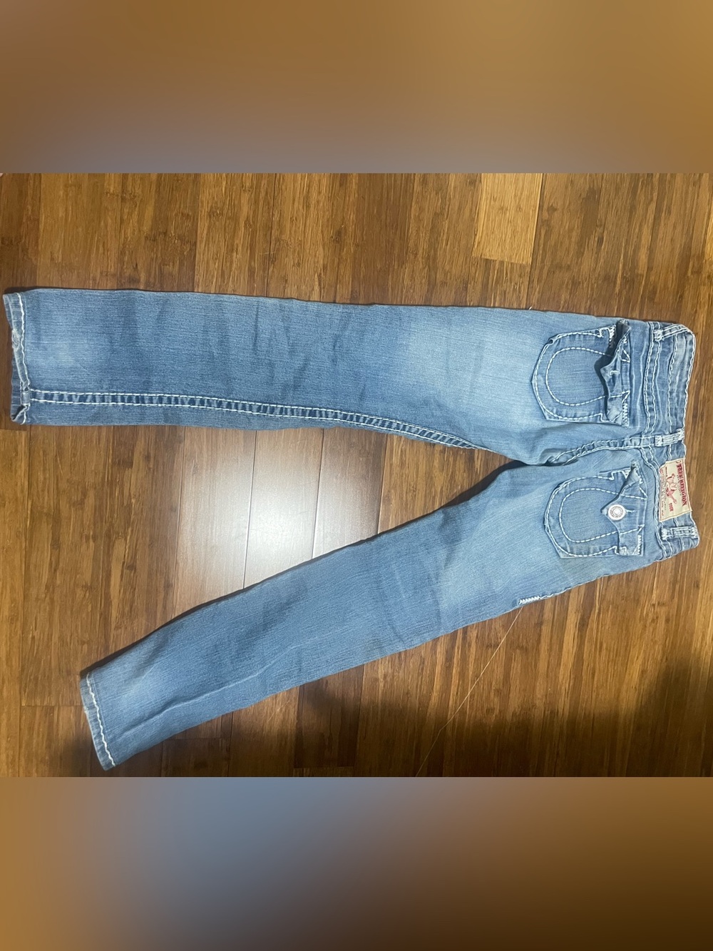 True Religion Women's Straight Leg Light Blue Denim Jeans